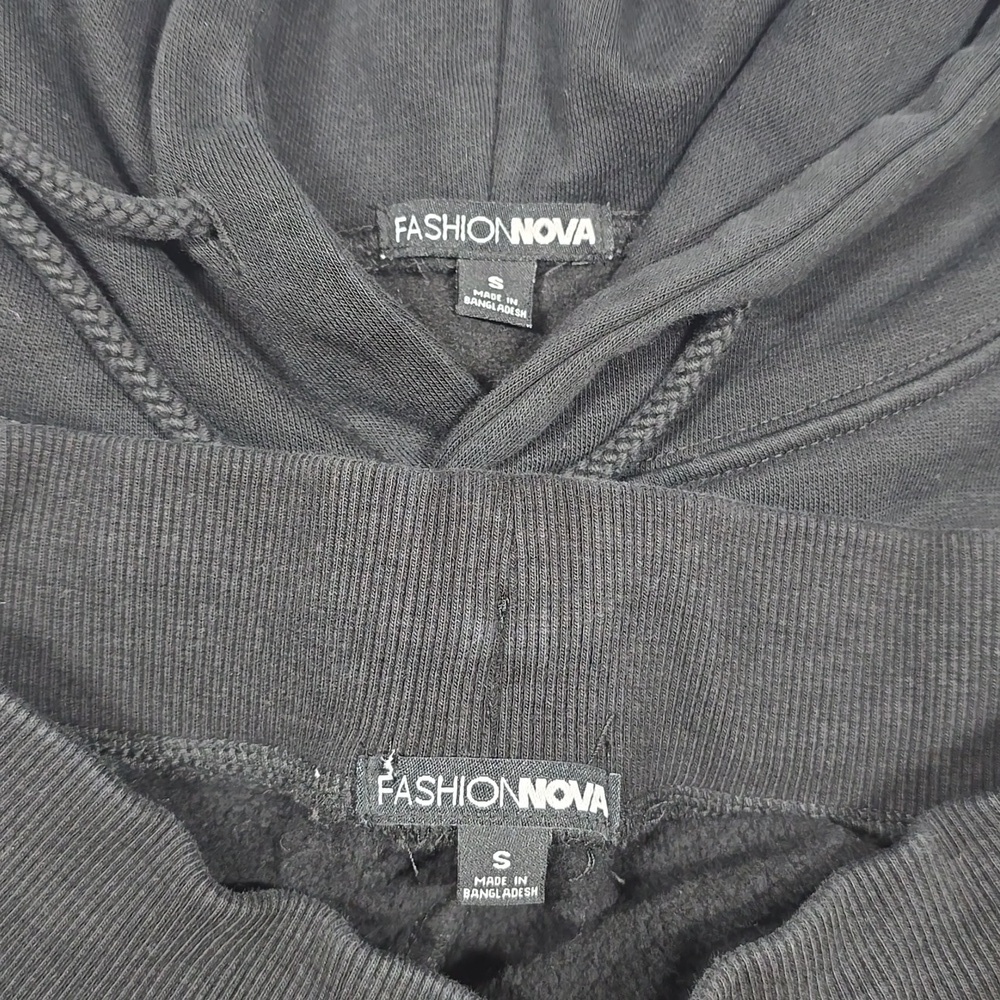 Fashion Nova Stole Your Boyfriend Zip-up Hoodie & Jogger Black 2-Piece Set - Picture 8 of 16